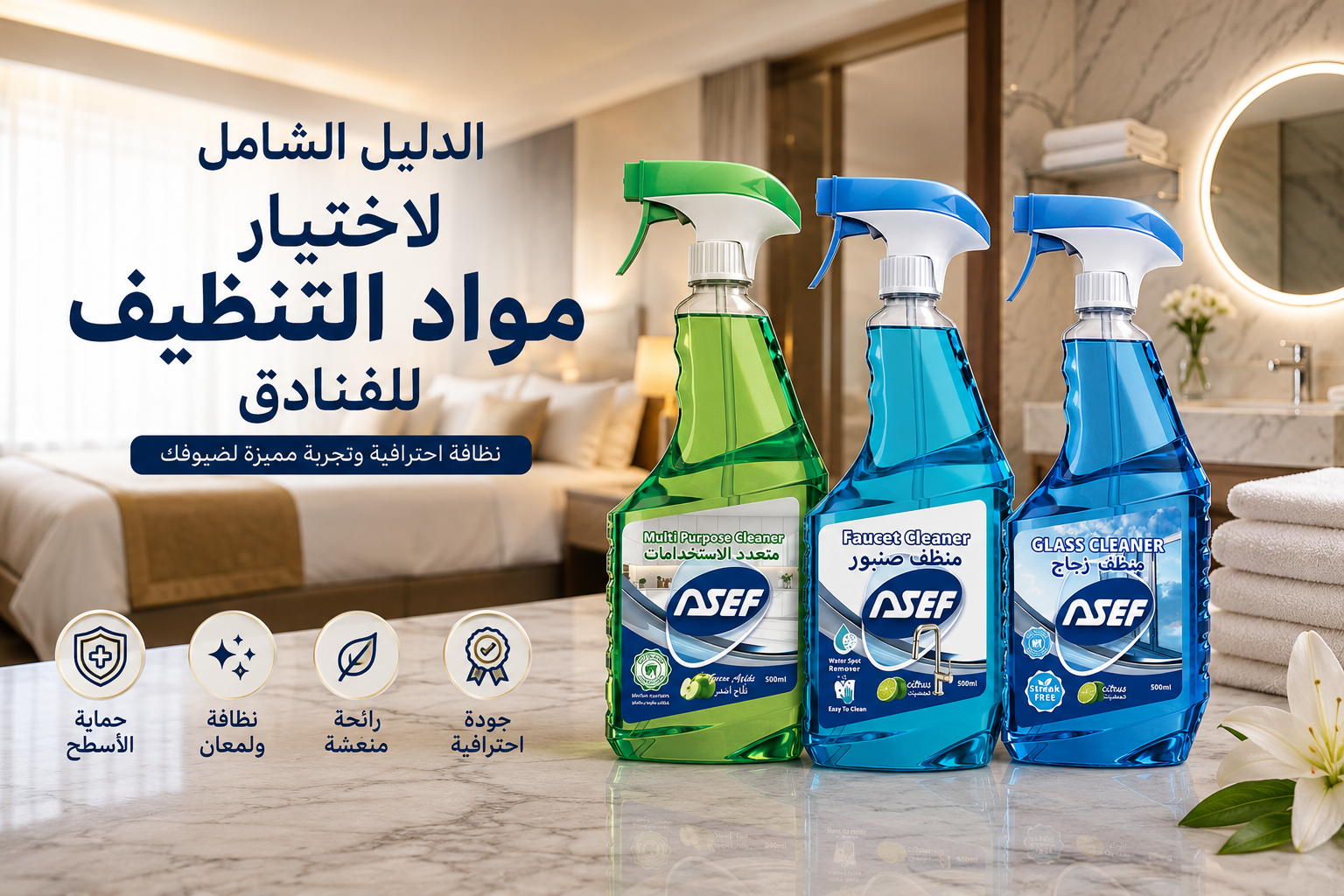 دليل اختيار مواد التنظيف للفنادق